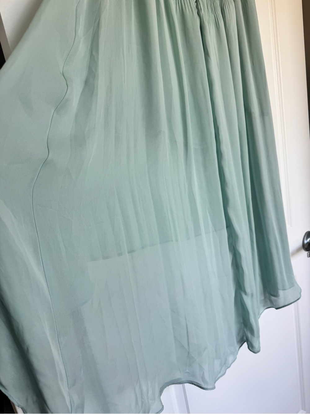 SANCTUARY Anthropologie Mint Green Seafoam Hi-Low Asymmetrical Maxi Skirt L - Picture 7 of 15